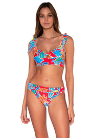 Front view of Sunsets Swimwear Tiger Lily Lily Top