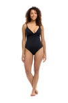 Skye Swimwear Solids Dorothy V-neck One Piece Tank with Molded Cups, Full  Rear Coverage